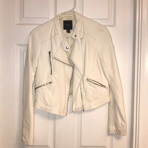 Off white cropped moto jacket